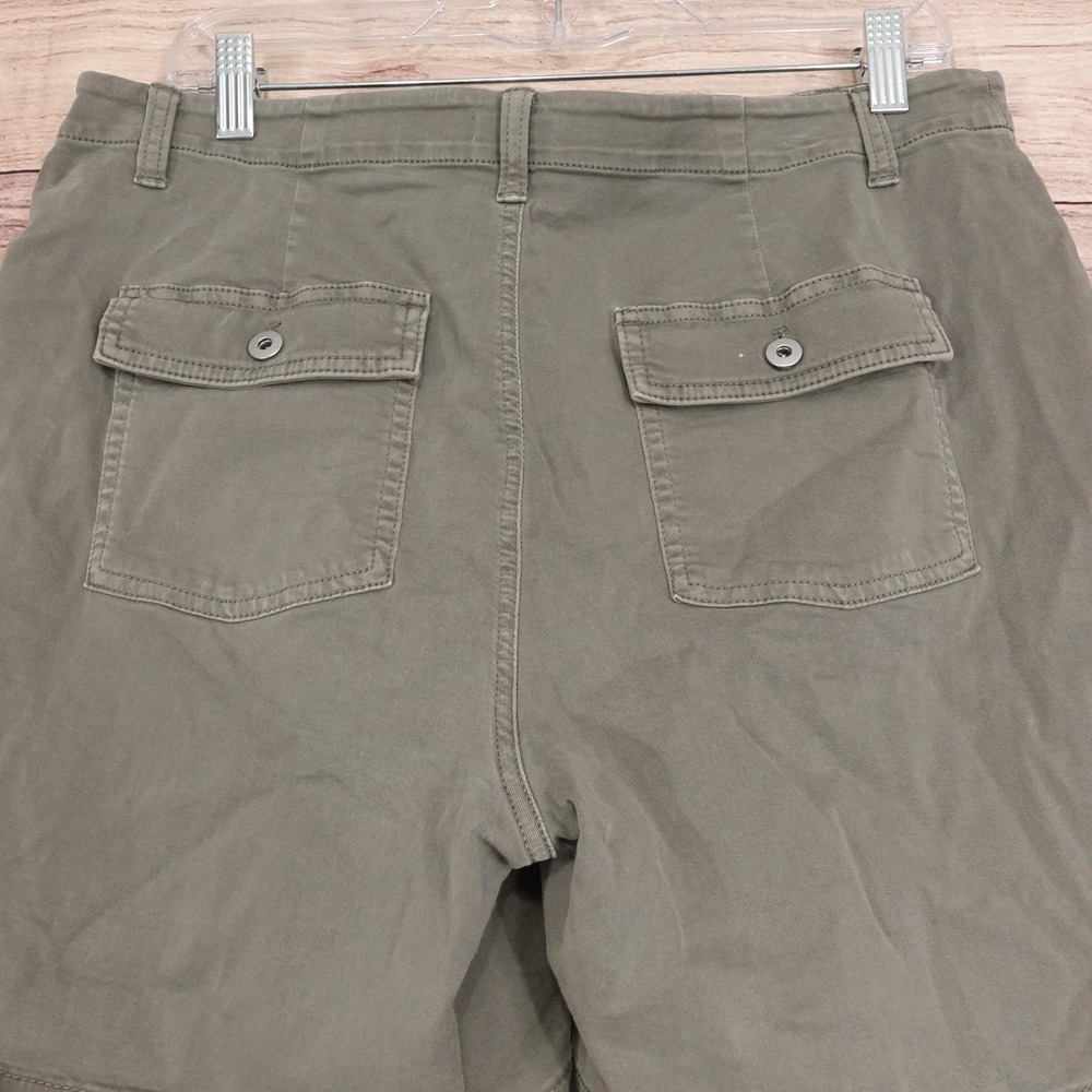 J Jill Chino Shorts Womens Size 12 Green Twill 33 Waist 6.5 Inseam Stretch - Picture 4 of 7